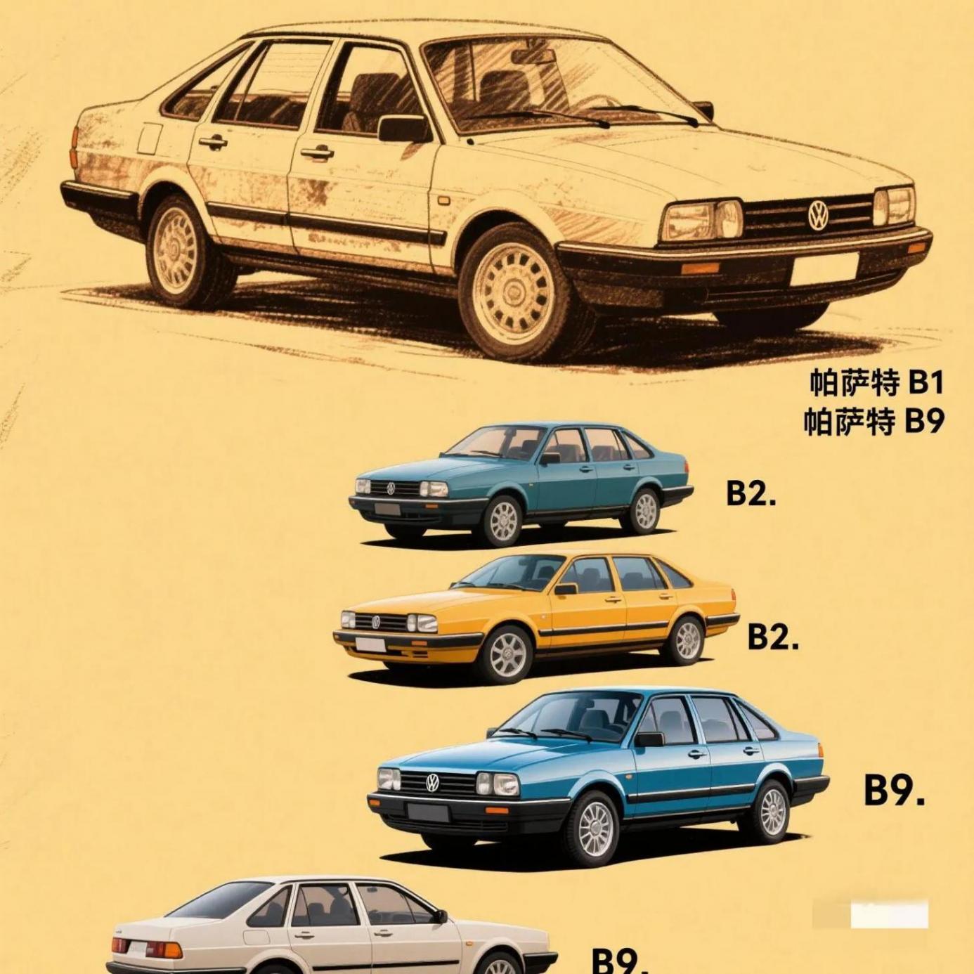 帕薩特49年9代進化史:從前驅(qū)小車到智能旗艦,哪一代最經(jīng)典?
